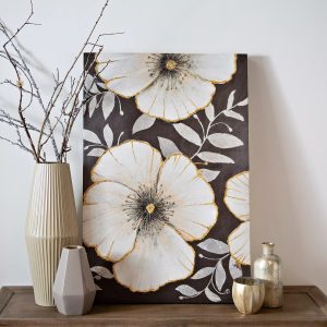 white flowers & black